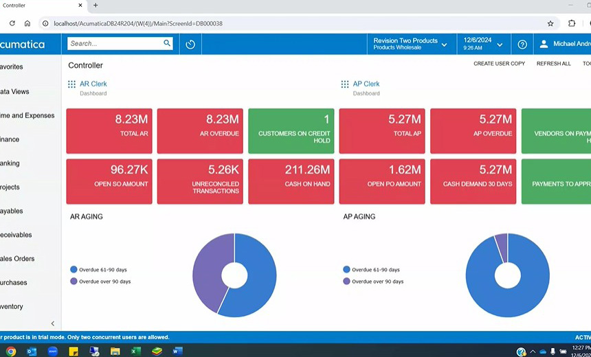 dashboards demo - Transitioning From GP To Acumatica